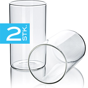 2x Zylinderglas mit Boden