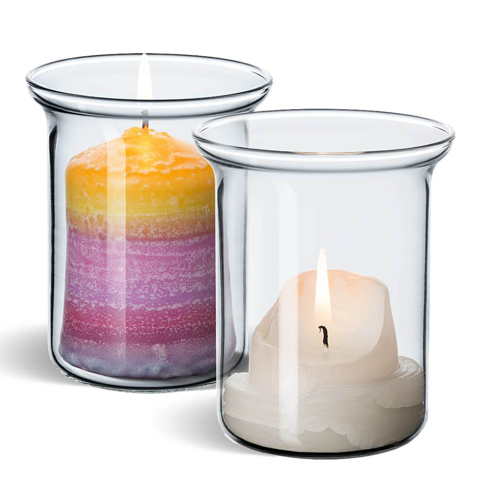 2er-Set Borosilikat Glas für Kerzen – robust, hitzebeständig & vielseitig einsetzbar