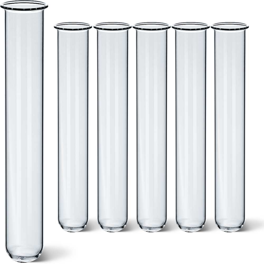 Leere Glasröhrchen mit Rand aus hochwertigem Laborglas - Reagenzglas