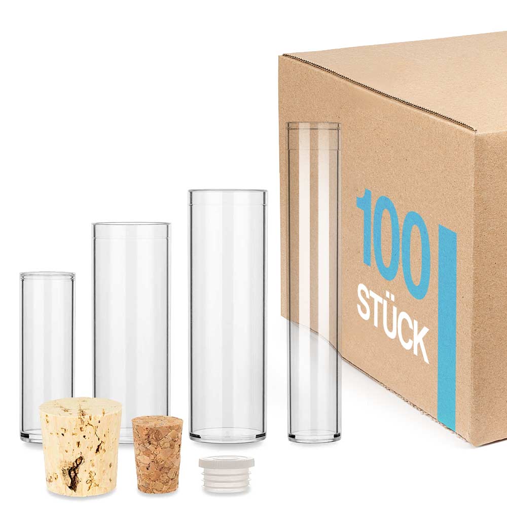 Reagenzglas Vase 100x Kunststoff Reagenzgläser Mit Korken - Perfekt Für  Deko, Gastgeschenke, Gewürze \u0026 Bastelprojekte Deko Gläser, image size:1000x1000
