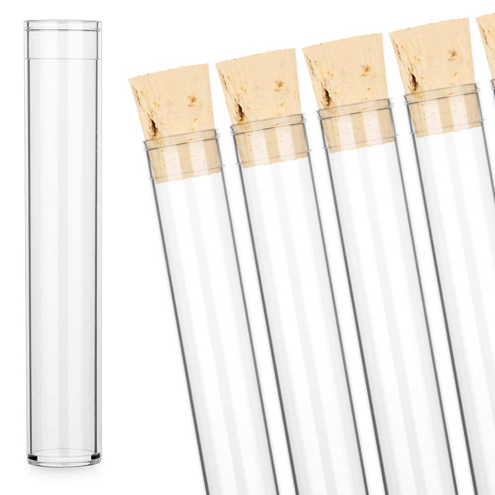 Proben Pinsheng 12Stück Durchsichtige Reagenzgläser aus Kunststoff mit Aluminium-Schraubkappen 40 ml Transparent Kunststoff Reagenzgläser Süßigkeitsbehälter für Beads Gewürze Flüssigkeiten 