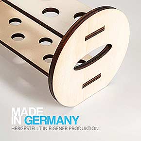 6-Loch Halter rund aus hellem Holz ohne Gläser - Made in Germany