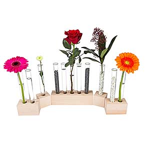 Reagenzglas Vasen 1, 2 uns 5-Loch mit Blumen 