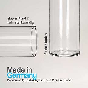 Glasvase 280x80mm - Made in Germany