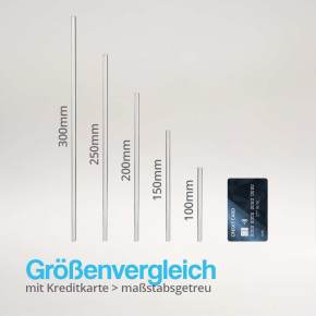 Glasrührstab Größenvergleich