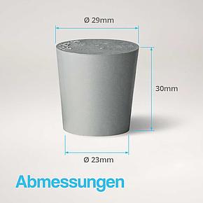 Gummistopfen Abmessungen - 30 x Ø29 x 23mm