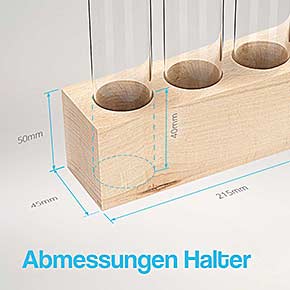 5-Loch Halter aus Holz für 30mm Flachbodengläser