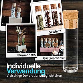 Holzhalter mit befülltem Korkenglas 30mm für individuellen Verwendungsmöglichkeiten
