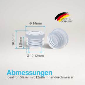 Abmessungen Flachlamelle Verschluss weiß - 14mm