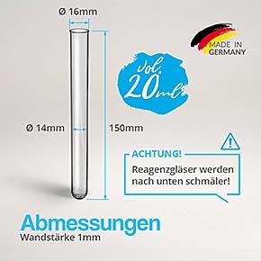 Technische Zeichnung Röhre 150x16mm