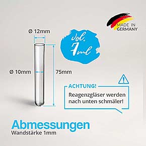 Technische Zeichnung Röhre 75x12mm