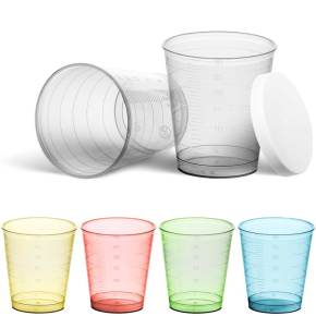 Medikamentenbecher bruchsicher in verschiedenen Farben mit Deckel