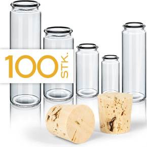 Rollrandglas mit Korken als Gastgeschenk auf Hochzeiten - 100 Stück