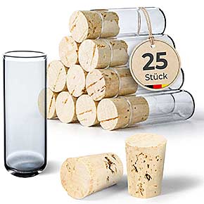 25 kleine Glasröhrchen mit Naturkorken zum Aufbewahren und Befüllen