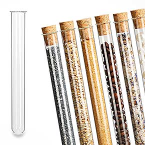 Reagenzglas mit Bördelrand und Press-Korken 160x18mm