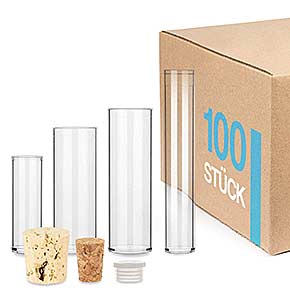 Reagenzglas aus Kunststoff mit verschiedenen Verschlüssen 100 Stk