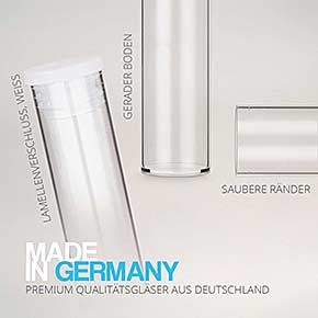 Reagenzglas aus Kunststoff mit Lamellen-Verschluss - Made in Germany