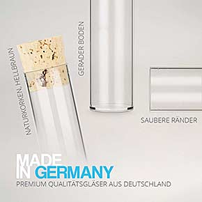 Reagenzglas aus Kunststoff mit Natur-Korken - Made in Germany