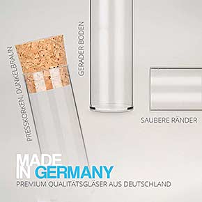 Reagenzglas aus Kunststoff mit Press-Korken - Made in Germany