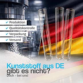 Kunststoff-Reagenzgläser mit Rundboden aus deutscher Produktion – Qualität, Verpackung und Versand aus Deutschland