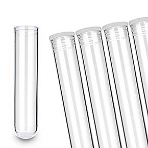 Reagenzglas aus Kunststoff mit Lamellen Verschluss leer