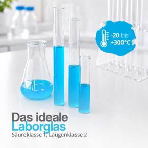 Reagenzglas zum hinstellen fürs Labor, Temperaturbeständig von -20 bis +300°C
