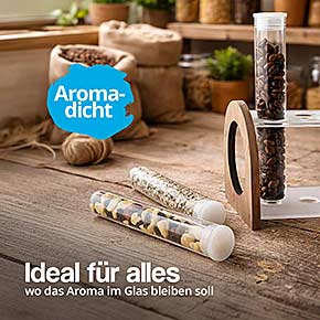 Laborglas-Reagenzglas mit aromadichtem Verschluss zur Aufbewahrung von Gewürzen und Kräutern