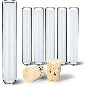 Tuuters Reagenzgläser aus Glas mit Rundboden und Korken in verschiedenen Größen