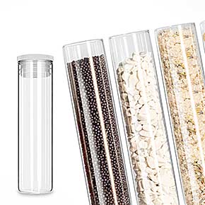 Gewürzglas Flachboden mit Kunststoff-Verschluss 110x30