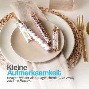 Reagenzglas zum hinstellen mit Korken als Gastgeschenk