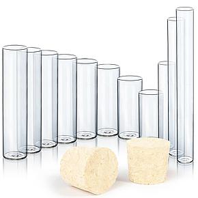 Leere Glasröhrchen, Flachbodengläser aus klarem, durchsichtigem Glas, mit Korken, geeignet für Gewürze, Kaffeebohnen, Mandeln