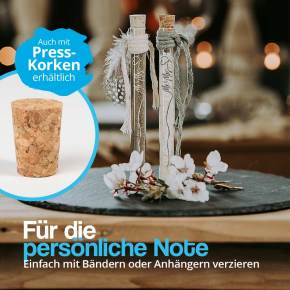 Bedrucktes Reagenzglas mit Natur-Korken - mr-u-mrs - individuell Gestaltungsmöglichkeiten