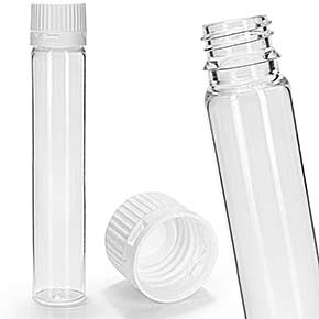PET Reagenzglas für Flüssigkeiten mit Schraubverschluss 111x21, 25ml