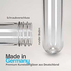 Starkwandiges Kunststoff Reagenzglas mit Schraubverschluss 140x25mm - Made in Germany