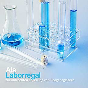 24-Loch Reagenzglashalter aus Acryl 20,5mm ohne Gläser - als Laborregal