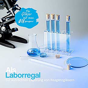5-Loch Reagenzglashalter aus Acryl 18,5mm Labor