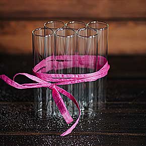 Set Flachboden Glas für Vaseneinsatz