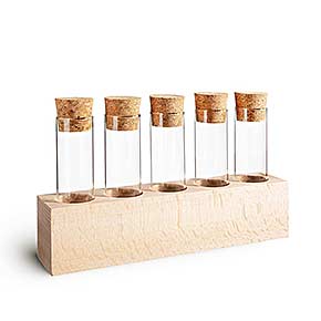 Gewürzboard mit 50ml Gläser für Gewürze aus Holz Buche zum Hinstellen Küche
