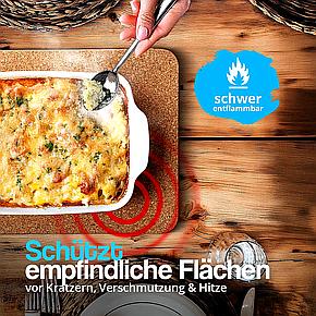 Untersetzer für große, eckige Auflaufformen – schützt Ihren Tisch zuverlässig und ist schwer entflammbar