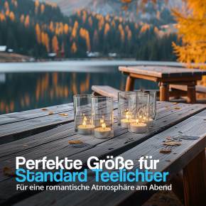 Windlichtglas klein 90x50mm Größenvergleich neben Weinflasche für kleine Windlichter, extrem hitzebeständig
