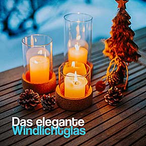 Windlichter mit Presskorken-Untersetzer