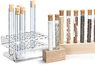 Tuuters.de Lot de 25 tubes à essai avec bouchons naturels pour bricolage et décoration ✓ transparent 75 x 12mm 