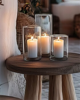 Windlichtgläser für Kerzen und Tischdekoration