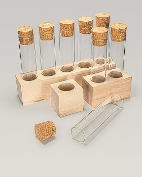 Reagenzglashalter aus Holz für Reagenzgläser
