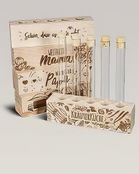 Reagenzglashalter mit Gravur und Druck